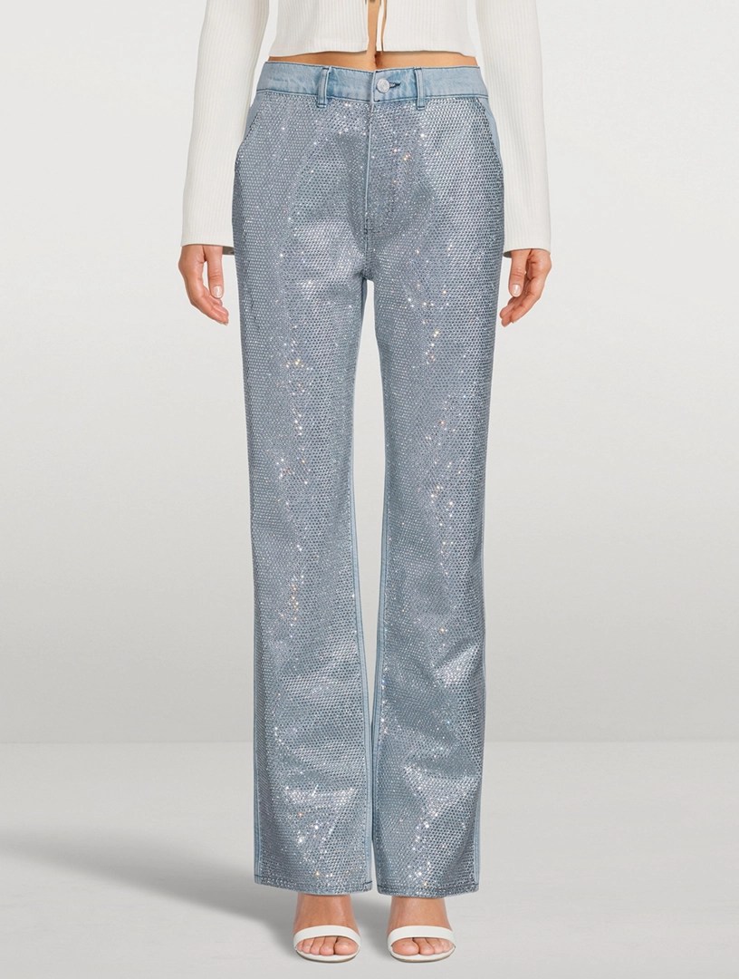 FRAME Le Jane Embellished StraightLeg Jeans Holt Renfrew Canada
