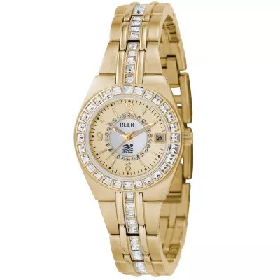 Relic® Womens GoldTone Bracelet Watch ZR11778 JCPenney
