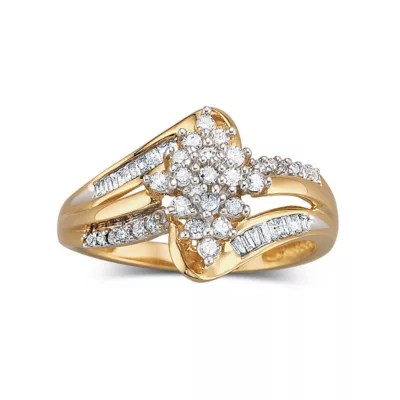 Diamond Cluster Ring 1/3 CT TW 10K Gold JCPenney