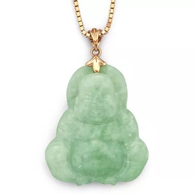 Genuine Jade Buddha Pendant Necklace 14K Yellow Gold Over Silver JCPenney