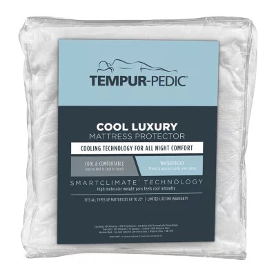 TempurPedic Cool Luxury Waterproof Mattress Protector, Color White