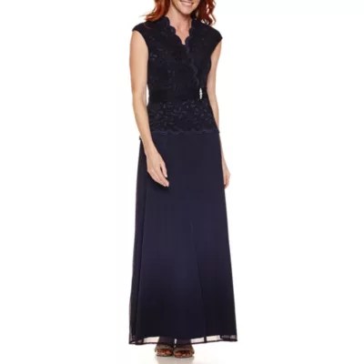 Onyx Nites Short Sleeve Evening Gown JCPenney