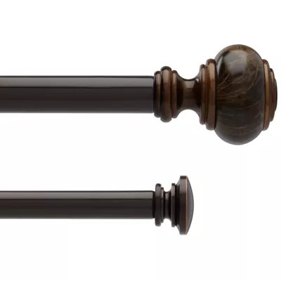 Liz Claiborne® Marble Knob Double Adjustable Curtain Rod, Color Warm