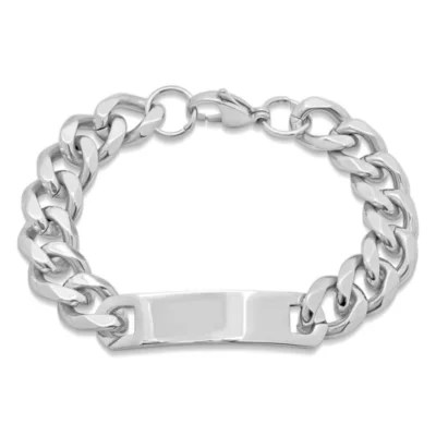 Steeltime Stainless Steel Solid Curb Id Bracelet JCPenney