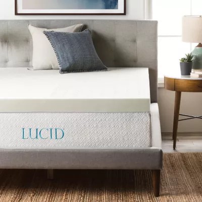 Jcpenney Memory Foam Mattress Topper Lucid 4 Inch Ventilated Memory Foam Mattress Topper, Color White