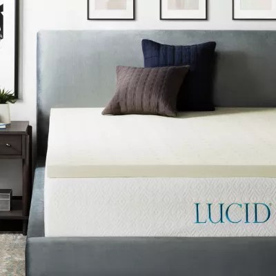 Jcp Memory Foam Mattress Topper Lucid 2 Inch Memory Foam Mattress TopperJCPenney, Color White