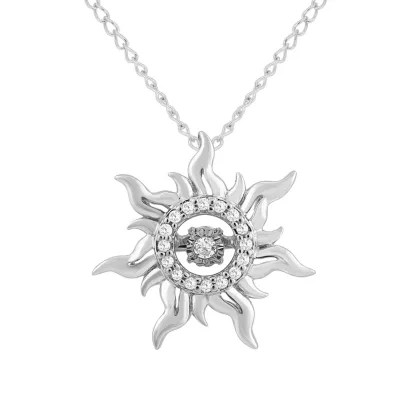 Enchanted Disney Fine Jewelry Womens Diamond Accent Sterling Silver