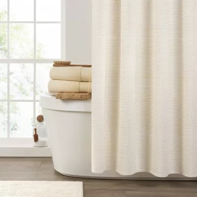 Fieldcrest Seersucker Stripe Print Shower Curtain, Color Cream JCPenney