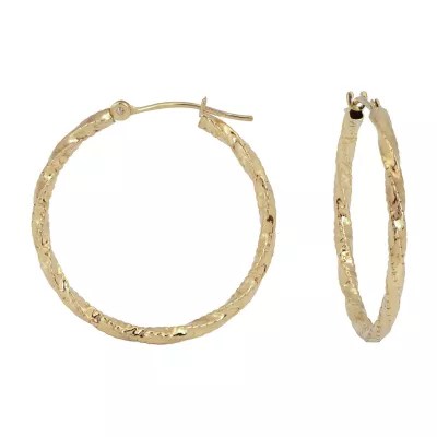 14K Gold Twisted Hoop Earrings JCPenney