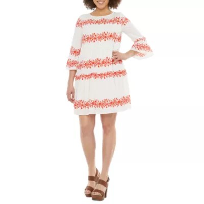 Vivi By Violet Weekend 3/4 Sleeve Shift Dress JCPenney