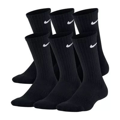 Nike Big Boys 6 Pair Crew Socks, Color Black JCPenney