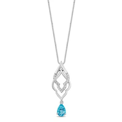 Enchanted Disney Fine Jewelry Womens 1/10 CT. T.W. Genuine Blue Topaz