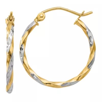 14K Gold 21mm Round Hoop Earrings JCPenney