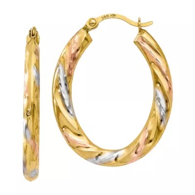 14K Gold 24mm Oval Hoop Earrings JCPenney
