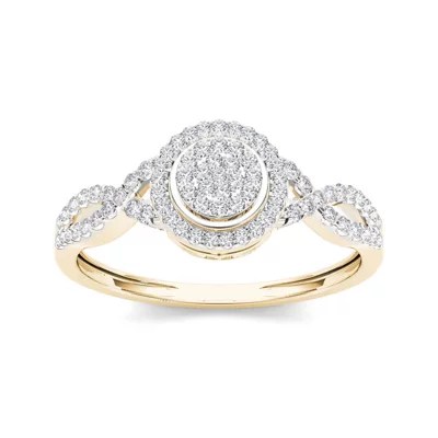1/3 CT. T.W. Diamond 10K Yellow Gold Engagement Ring, Color Yellow