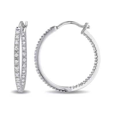 1/4 CT. T.W. Diamond Sterling Silver Hoop Clip Earrings JCPenney