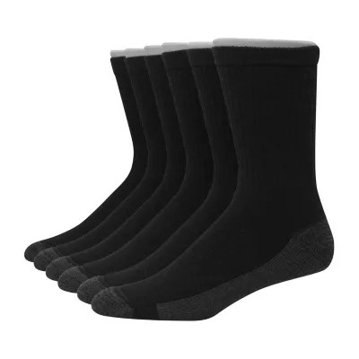 Hanes Ultimate Mens 6 Pair Crew Socks, Color Black JCPenney