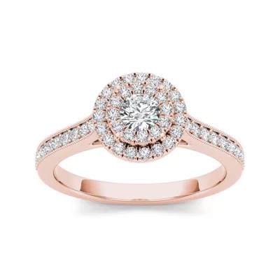 1/2 CT. T.W. Diamond 10K Rose Gold Engagement Ring, Color Rose Gold