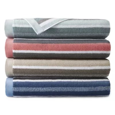 JCPenney Home™ Generous Stripe Bath Towel, Color Blue Stripe JCPenney