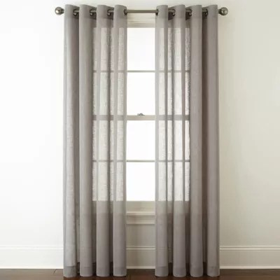 JCPenney Home Bayview Sheer GrommetTop Single Curtain Panel JCPenney