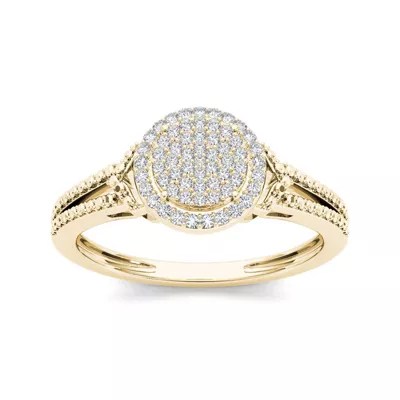1/6 CT. T.W. Diamond 10K Yellow Gold Engagement Ring, Color Yellow