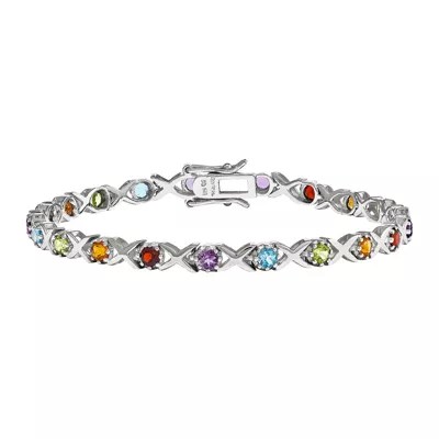 Multi Gemstone Sterling Silver Bracelet, Color Multi JCPenney