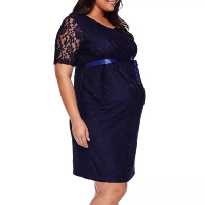 Motherhood Lace Dress with Bow Belt Plus MaternityJCPenney