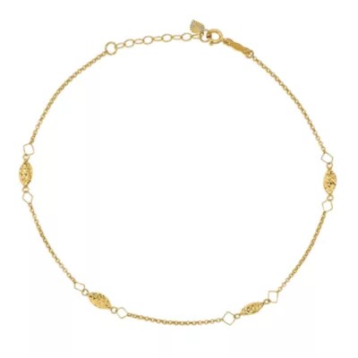 14K Gold 9 Inch Solid Bead Round Ankle Bracelet JCPenney