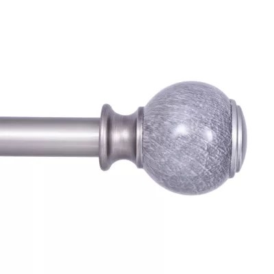 Kenney Claremont Noah Gray Marble 1 IN Curtain Rod, Color Gray Marble