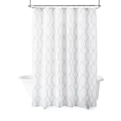 Liz Claiborne Leaf Ogee Shower Curtain, Color Aqua Tourmaline JCPenney