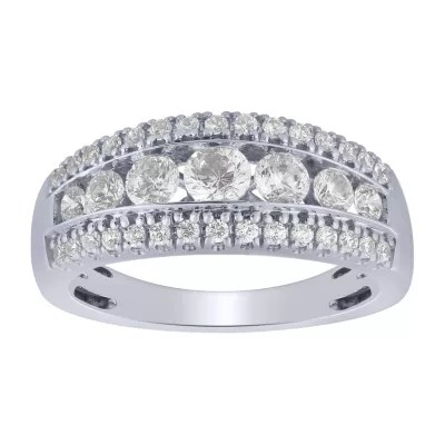 1 CT. T.W. Genuine White Diamond 10K White Gold Anniversary Band JCPenney