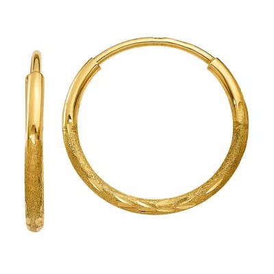 14K Gold 12mm Round Hoop Earrings JCPenney