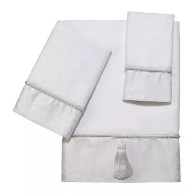 Avanti Manor Hill White Embellished Bordered Bath Towel, Color White JCPenney