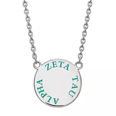 Zeta Tau Alpha Enamel Sterling Silver Disc Pendant Necklace JCPenney