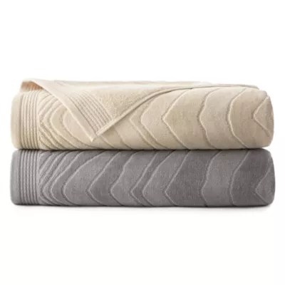 Liz Claiborne® Sculpted Cotton Bath TowelsJCPenney, Color Heritage Ivory
