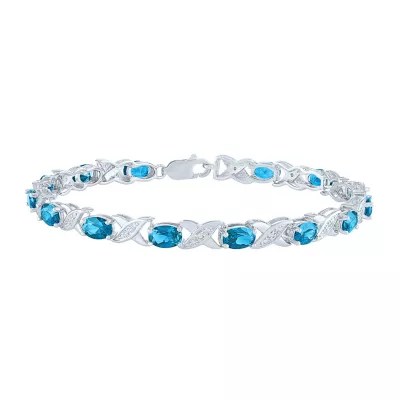 Genuine Blue Topaz Sterling Silver Oval Tennis Bracelet JCPenney