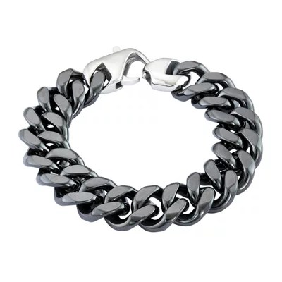 Mens Black Stainless Steel & Black Ceramic Chain BraceletJCPenney