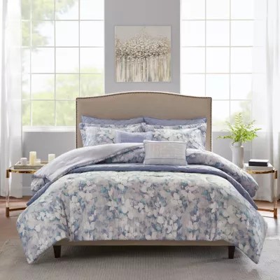 Madison Park Zinnia 8pc. Floral Comforter Set, Color Blue JCPenney