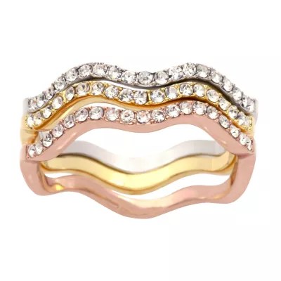Sparkle Allure Crystal 14k Rose Gold Over Brass Stackable Ring JCPenney