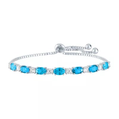 Genuine Blue Topaz Sterling Silver Bolo Bracelet JCPenney