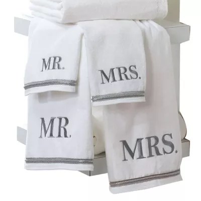 Avanti "Mr. & Mrs." Bath TowelsJCPenney, Color White