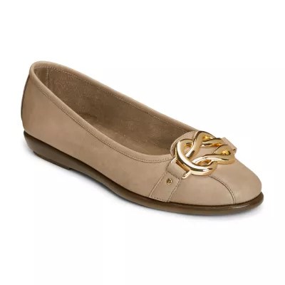 A2 by Aerosoles Womens Big Bet Ballet Flats Round Toe, Color Black