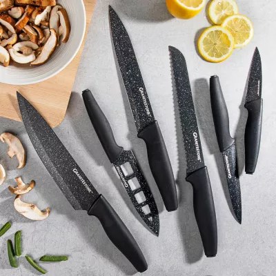 Granite Stone 6pc. Knife Set, Color Black JCPenney