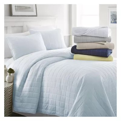 Casual Comfort Premium Ultra Soft Square Pattern Quilted Coverlet Set