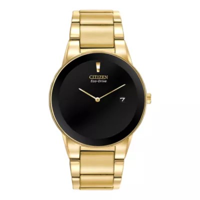 Citizen Axiom Mens Gold Tone Stainless Steel Bracelet Watch Au106256e