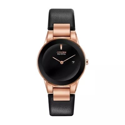 Citizen Axiom Womens Black Leather Strap WatchGa105816e JCPenney