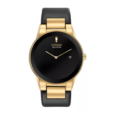 Citizen Axiom Mens Black Leather Strap WatchAu106205e