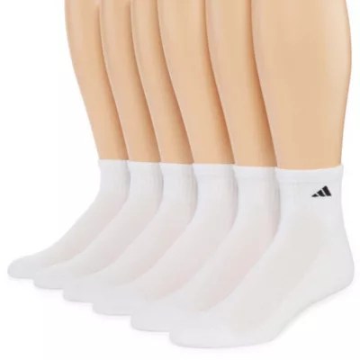 adidas® Mens 6pk. Athletic Cushioned Quarter Socks JCPenney