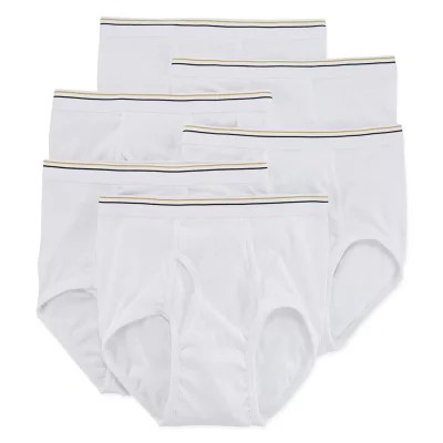 Stafford® 6pk. Cotton FullCut Briefs, Color White JCPenney