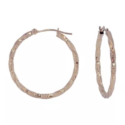 14K Gold Twisted Hoop Earrings JCPenney
